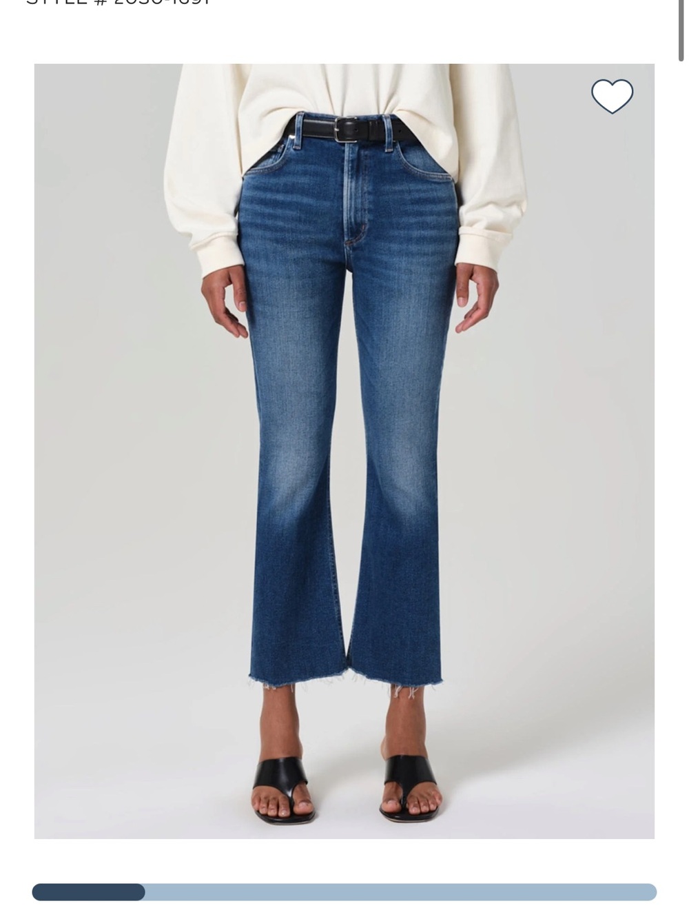 Citizens Of Humanity Dark-Medium Blue Cropped Flare Jeans